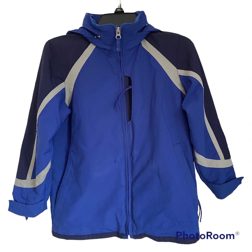 LL Bean Kids Size M (5/6) Blue Windbreaker Coat